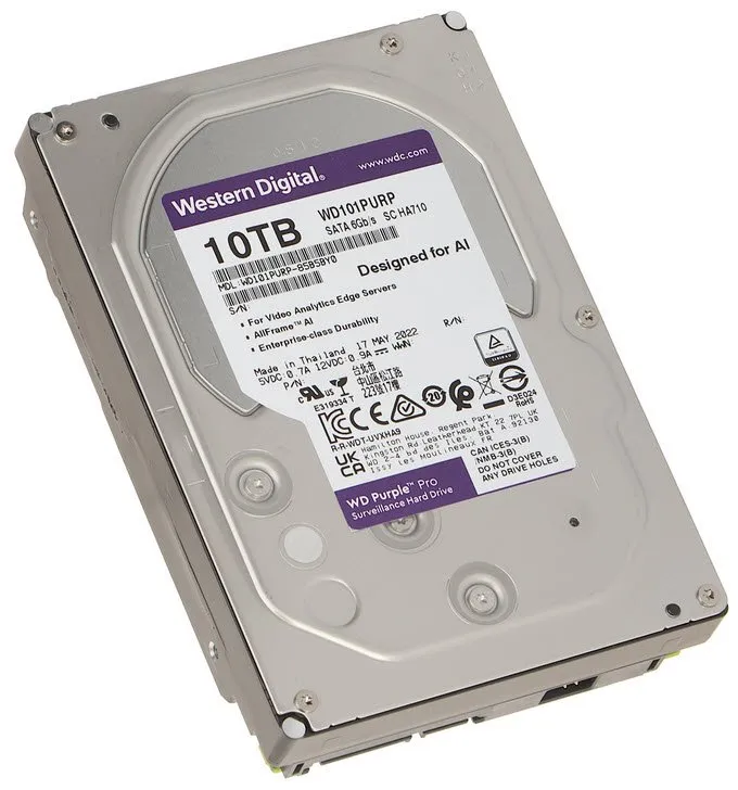 Webcam WD HDD Western Digital WD Purple 10TB Surveillance Hard Drive view 3