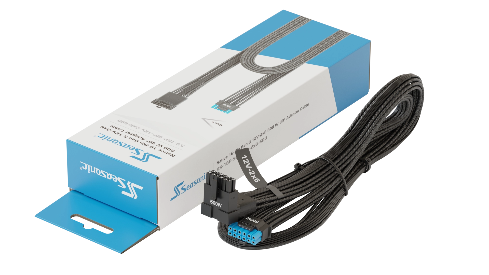 Cable Seasonic Native 16-Pin Gen 5 12V-2x6 600W 90° L-Type Modular Cable view 2
