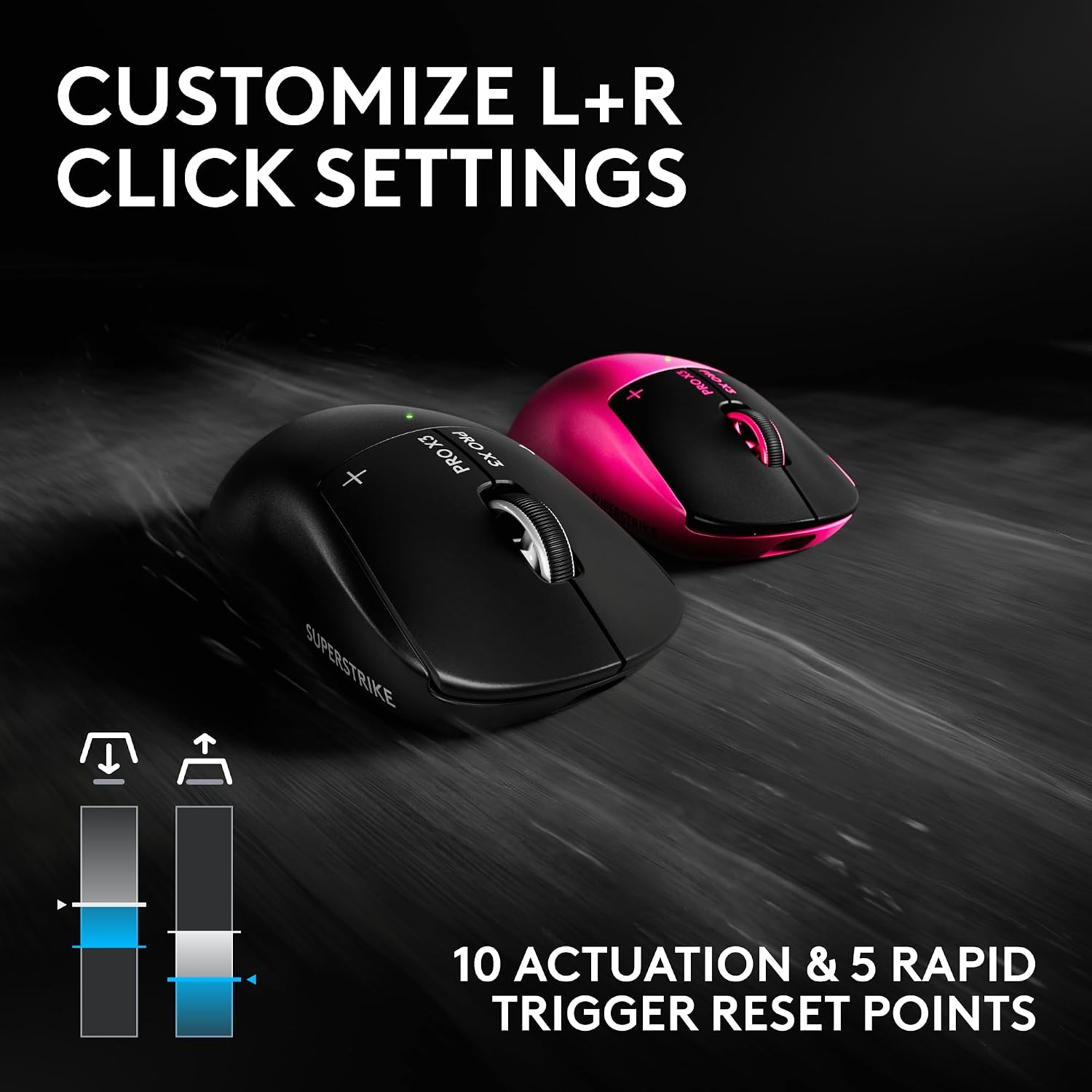 Logitech G PRO X3 SUPERSTRIKE Gaming Mouse - Black view 6