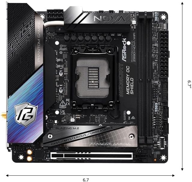 ASRock Intel Core Ultra Z890 LGA1851 RL-ILM Mini ITX Motherboard Phantom Gaming Z890i Nova WiFi 7 DDR5 9466 MHz 128 GB view 2