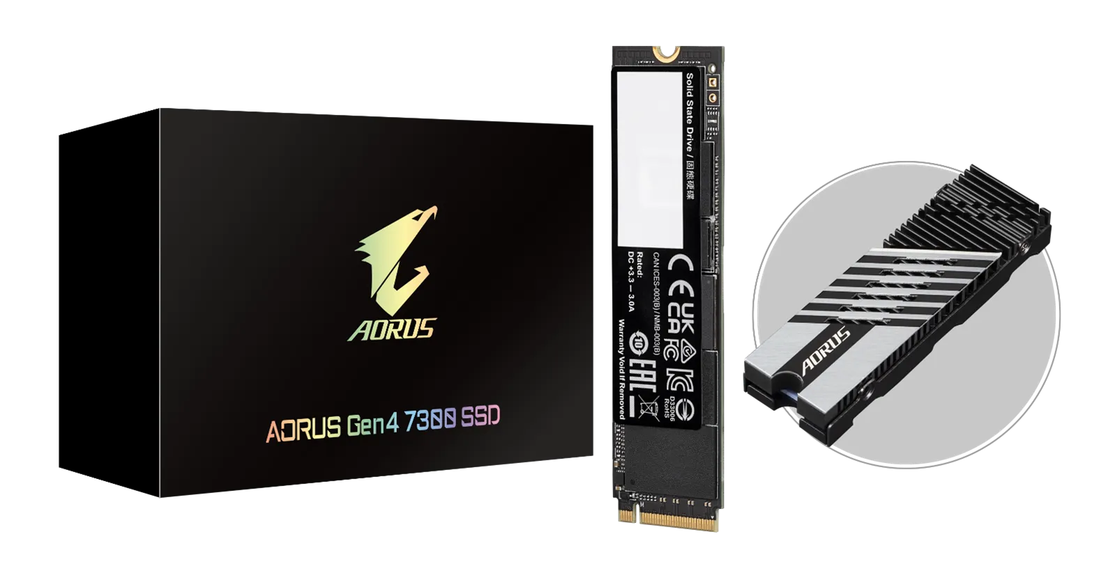 Laptop GIGABYTE SSD GIGABYTE AORUS Gen4 7300 2TB NVMe M.2 view 2
