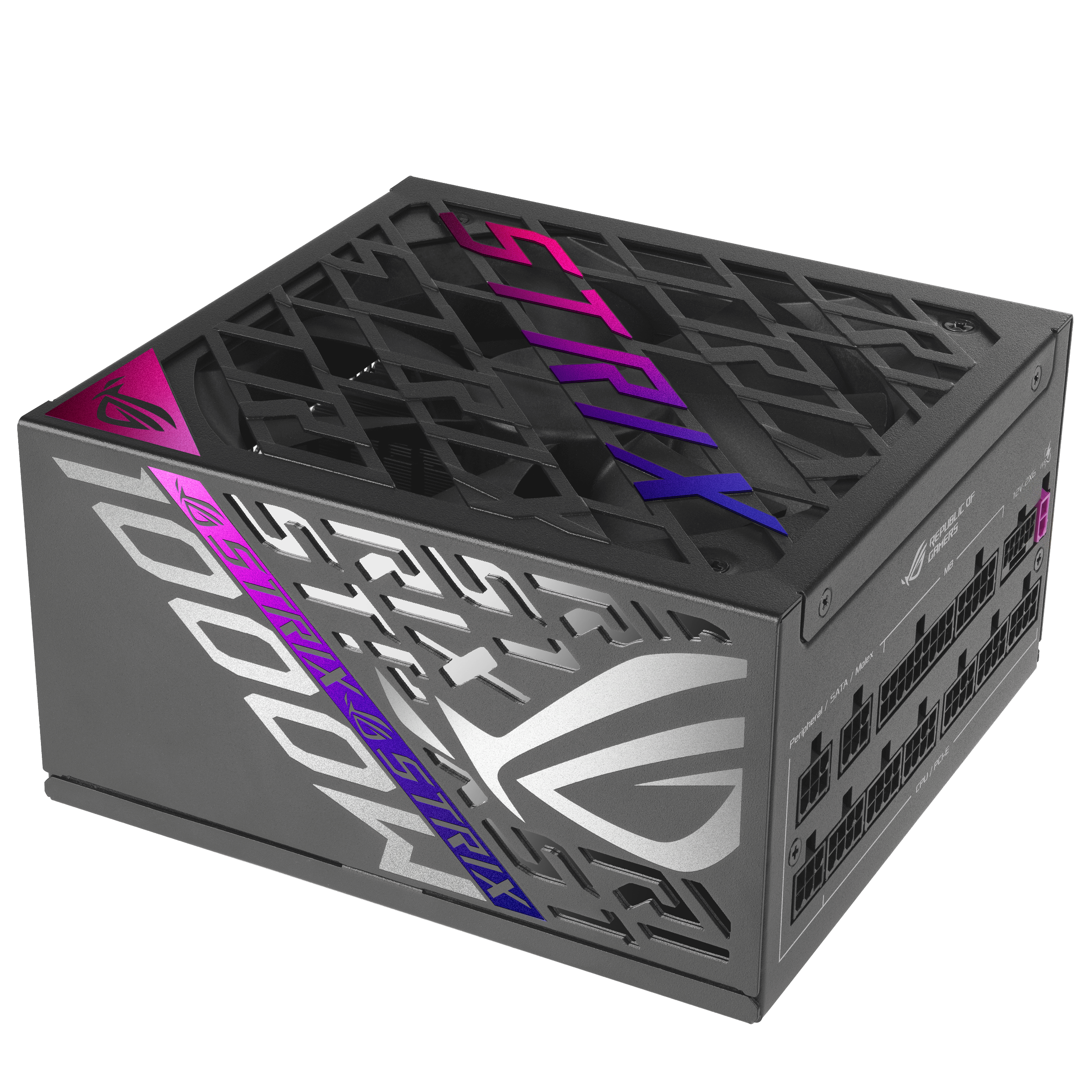 Power Supply ASUS ROG STRIX GAMING 1000P, Full Modular, 1000W 80+ Platinum, PCIe 5.1, Black & white view 4