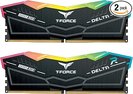TEAMGROUP T-Force Delta RGB DDR5 Ram 64GB (2x32GB) 6000MHz PC5-48000 CL38 Intel XMP 3.0 & AMD Expo Black / White