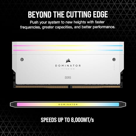 CORSAIR Dominator Titanium RGB DDR5 RAM 64GB (2x32GB) DDR5 6000MHz CL30 Intel XMP iCUE view 3