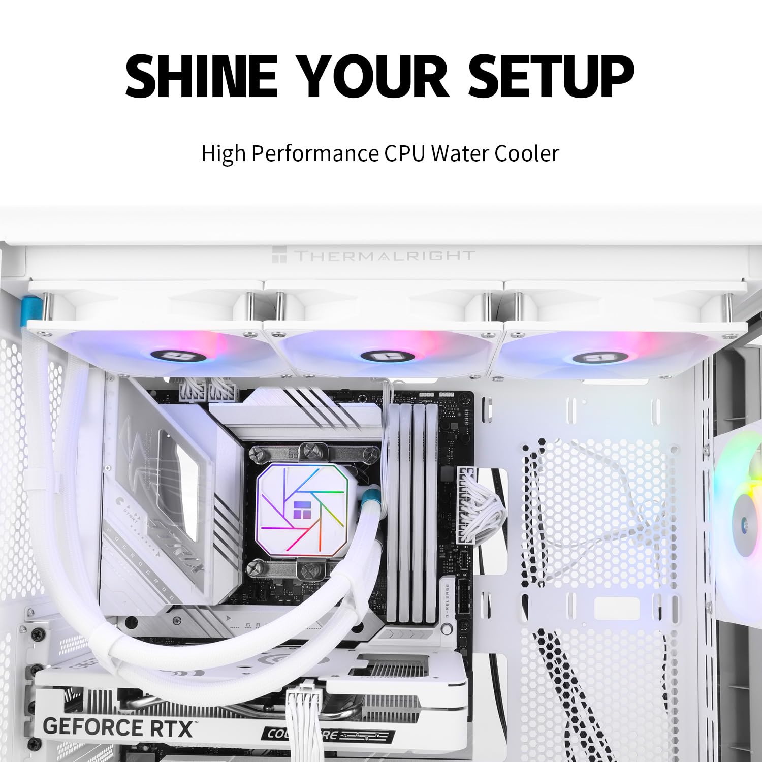 Thermalright Aqua Elite 360 White V3 CPU Liquid Cooler, AIO Pump Head Speed Up to 2800RPM, TL-C12W-S V2×3 PWM Fans, for AMD/AM4/AM5, Intel LGA1150/1151/1200/1700/1851, Computer CPU Aio Cooler view 2
