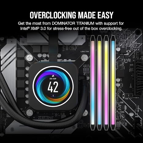 CORSAIR Dominator Titanium RGB DDR5 RAM 64GB (2x32GB) DDR5 6000MHz CL30 Intel XMP iCUE view 4