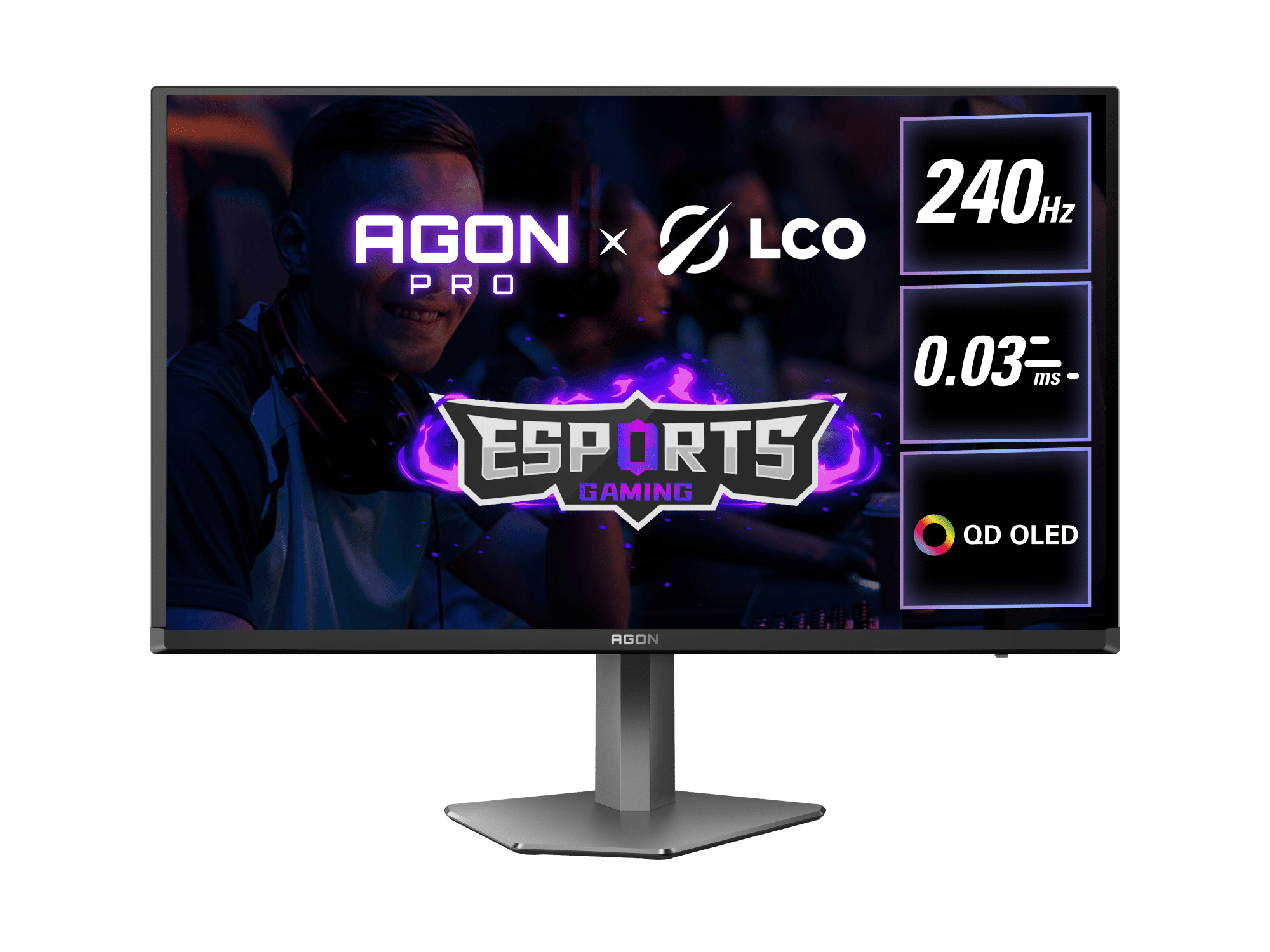 Monitor AOC AGON PRO AG276QZD2 27" QHD 240Hz 0.03ms QD-OLED Gaming Monitor view 3