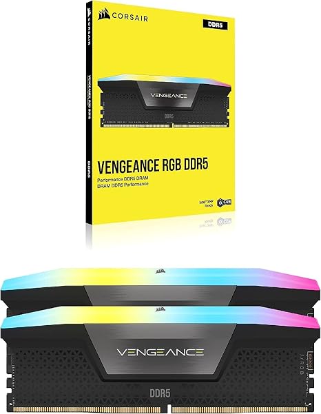 CORSAIR Vengeance RGB DDR5 RAM 32GB (2x16GB) Up to 6000MHz CL36-44-44-96 1.35V Intel XMP 3.0 Black view 4
