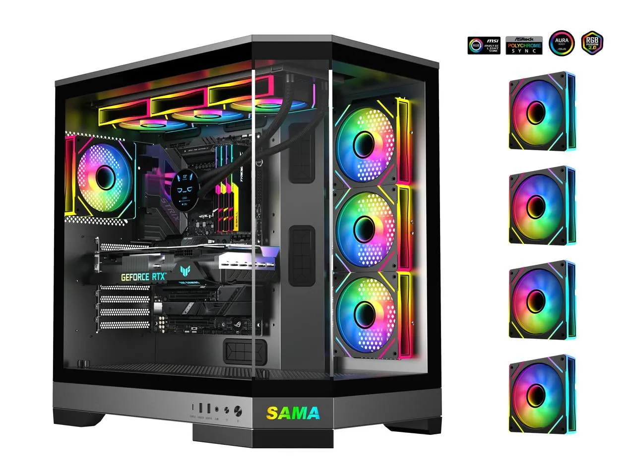 Case Sama 3021 Black ATX view 2