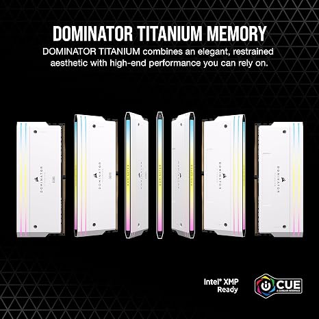 CORSAIR Dominator Titanium RGB DDR5 RAM 64GB (2x32GB) DDR5 6000MHz CL30 Intel XMP iCUE view 2
