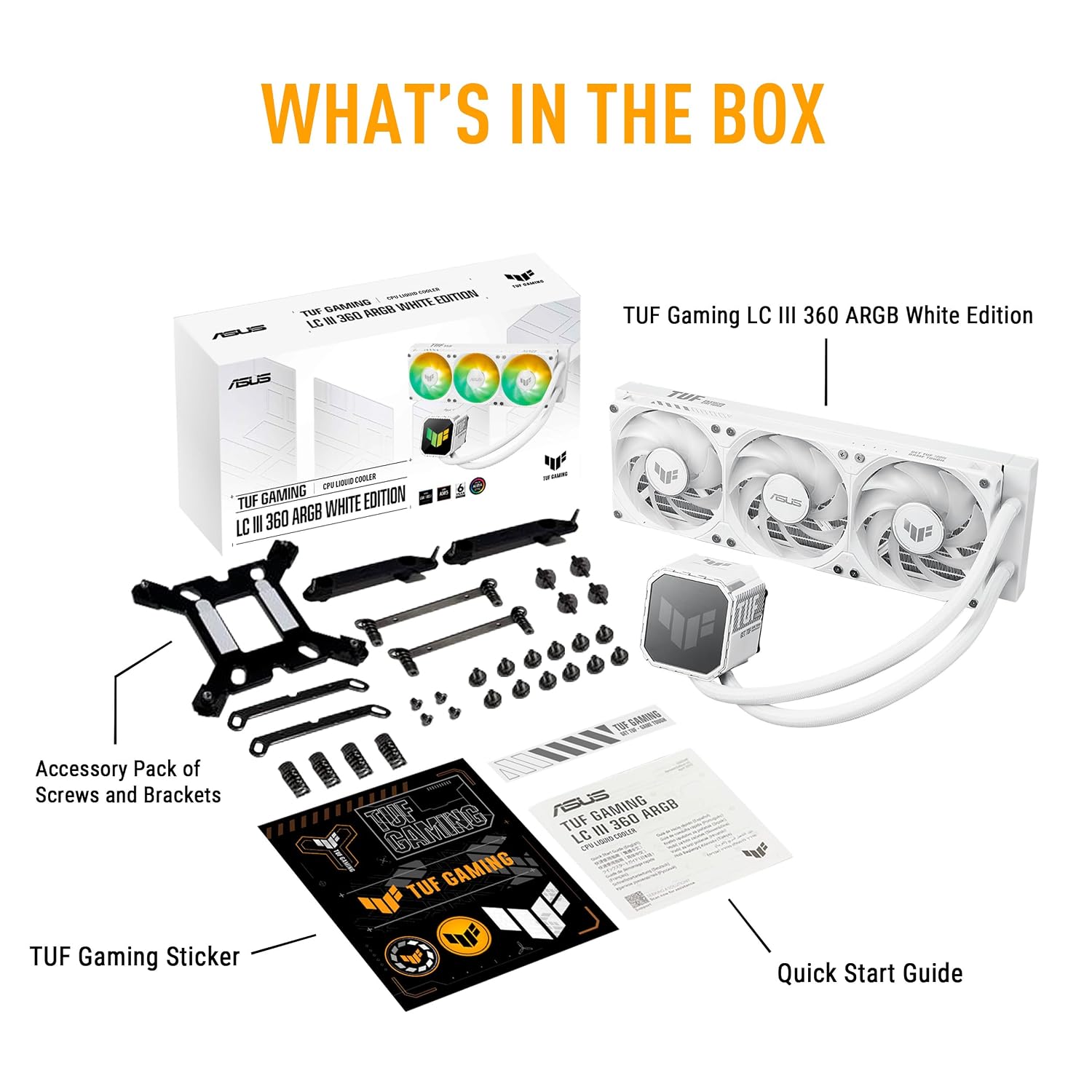 ASUS TUF Gaming LC III ARGB White 360mm AMD/Intel Gaming Liquid CPU Cooler view 3