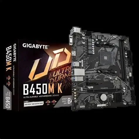 Motherboard GIGABYTE B450M view 3
