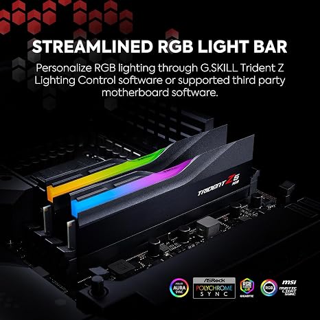 G.SKILL Trident Z5 RGB Series DDR5 RAM Intel XMP 128GB (2x64GB) Up to 6000MT/s* CL34 Intel view 2