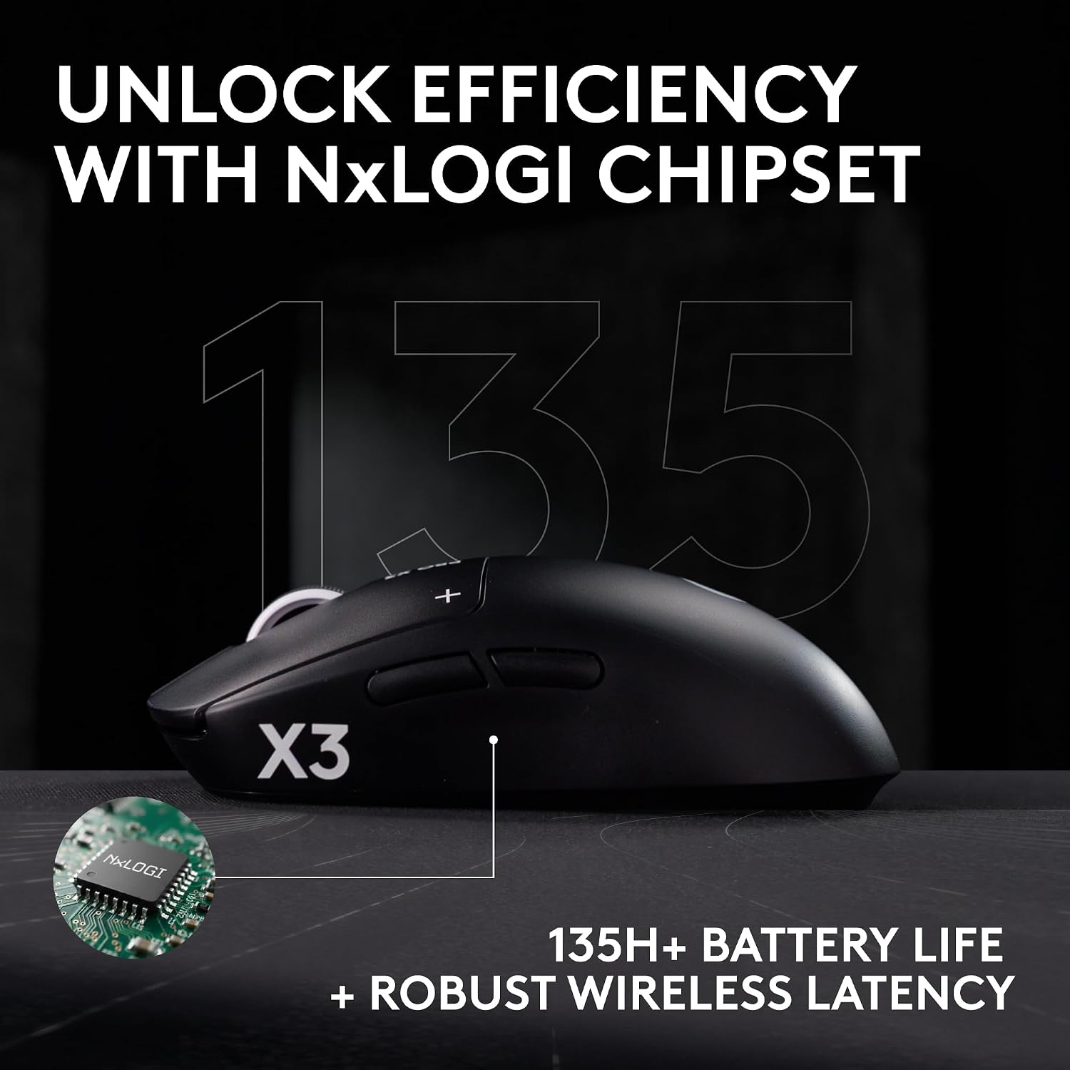 Logitech G PRO X3 SUPERSTRIKE Gaming Mouse - Black view 4