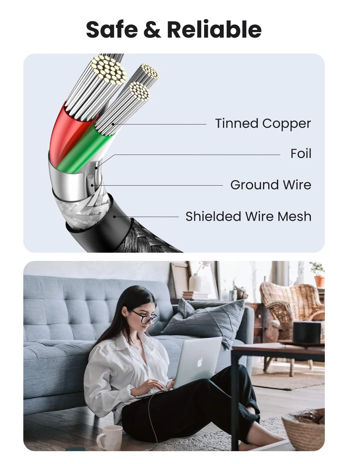 Accessory UGREEN video converter USB Type C - HDMI / VGA white view 9
