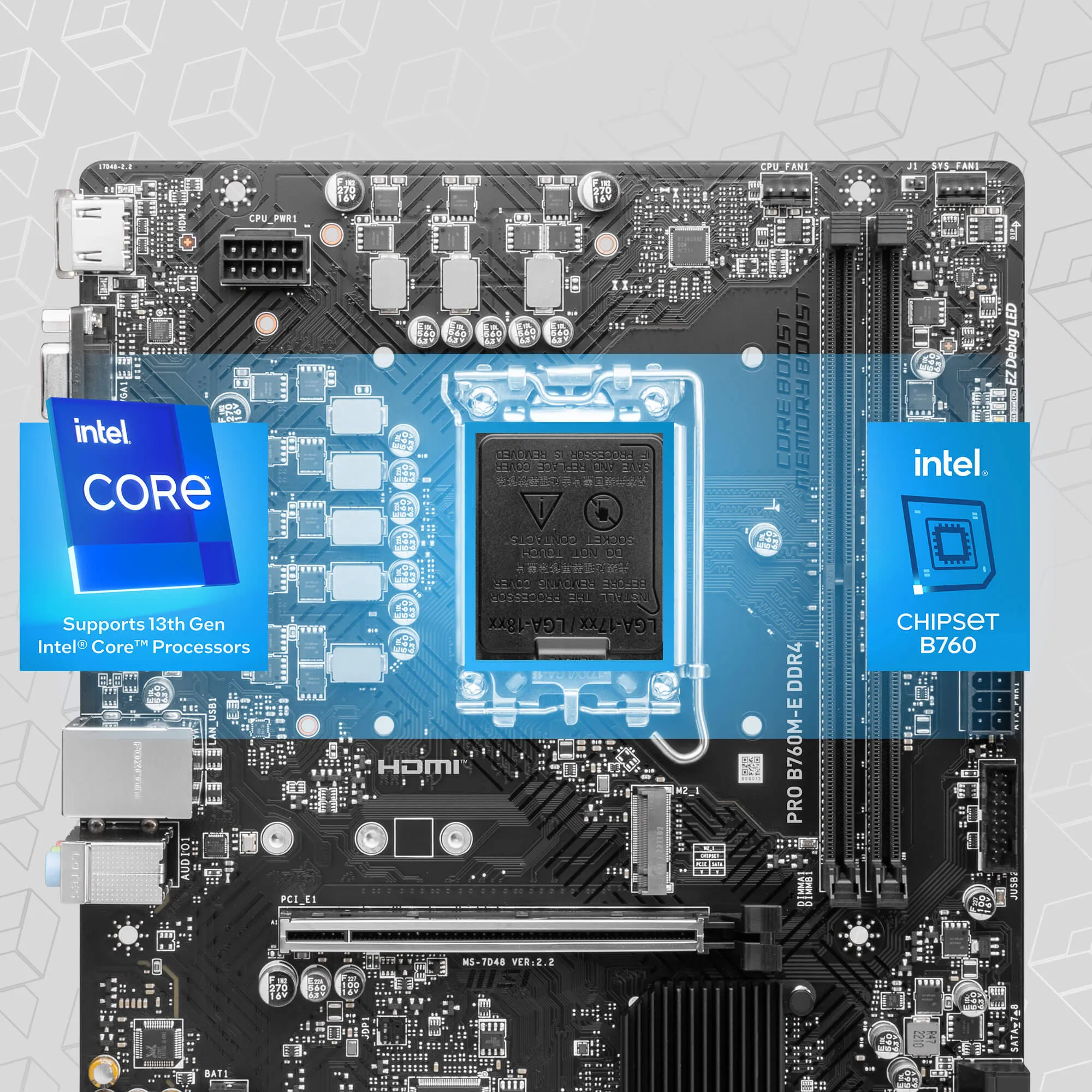 Motherboard MSI PRO B760M-E DDR4 view 4