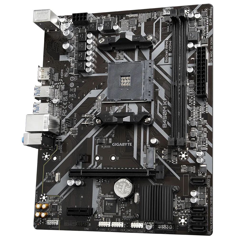 Motherboard GIGABYTE B450M view 2