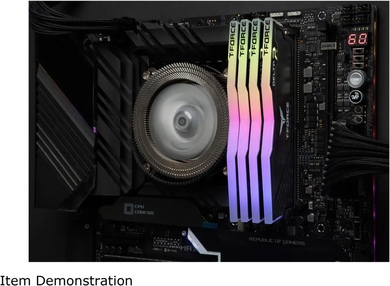 RAM TEAMGROUP T-Force Delta RGB DDR4 32GB (2 x 16GB) 3600MHz Desktop Memory view 3