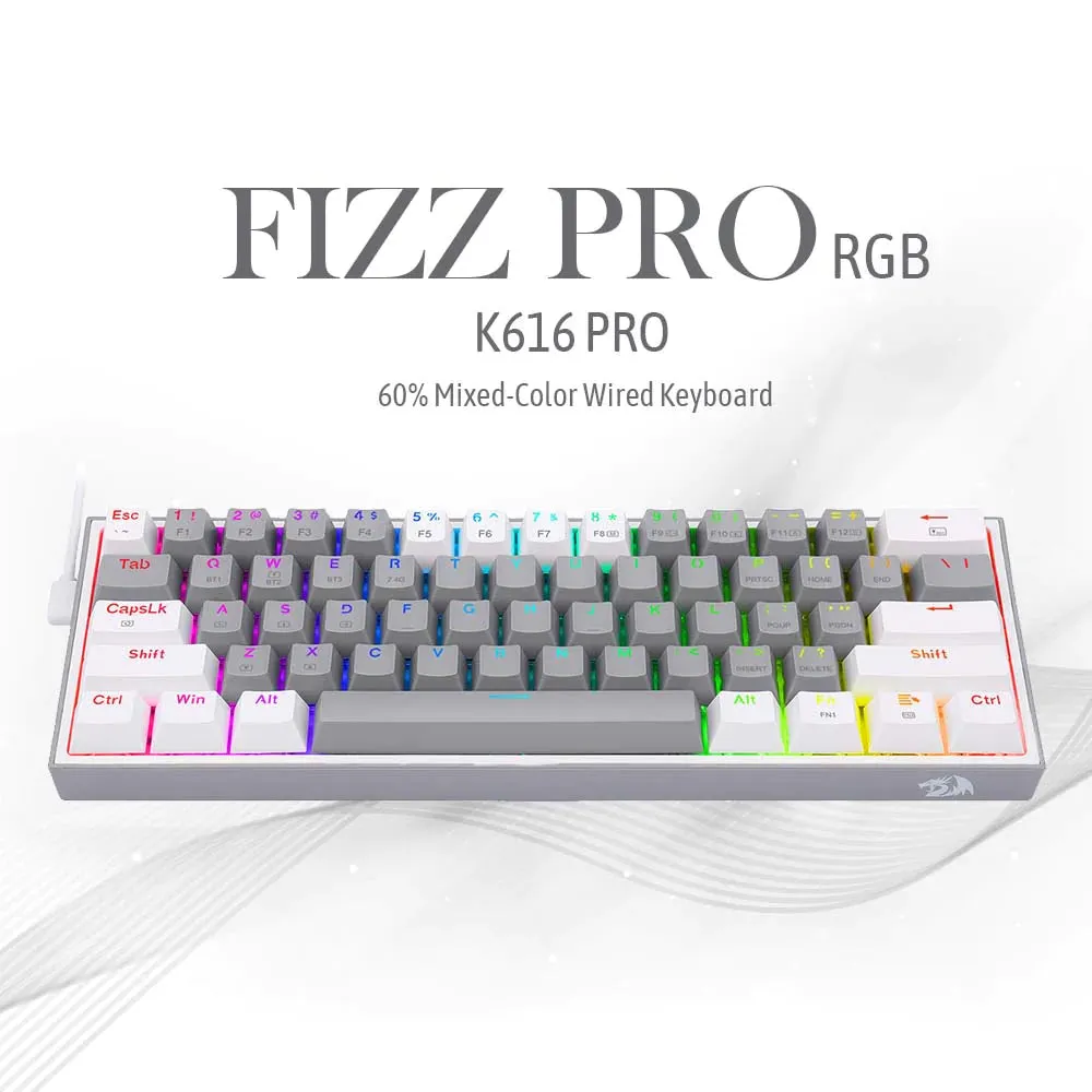 Keyboard Redragon K616 Fizz Pro RGB 60% Wireless Mechanical Gaming view 3