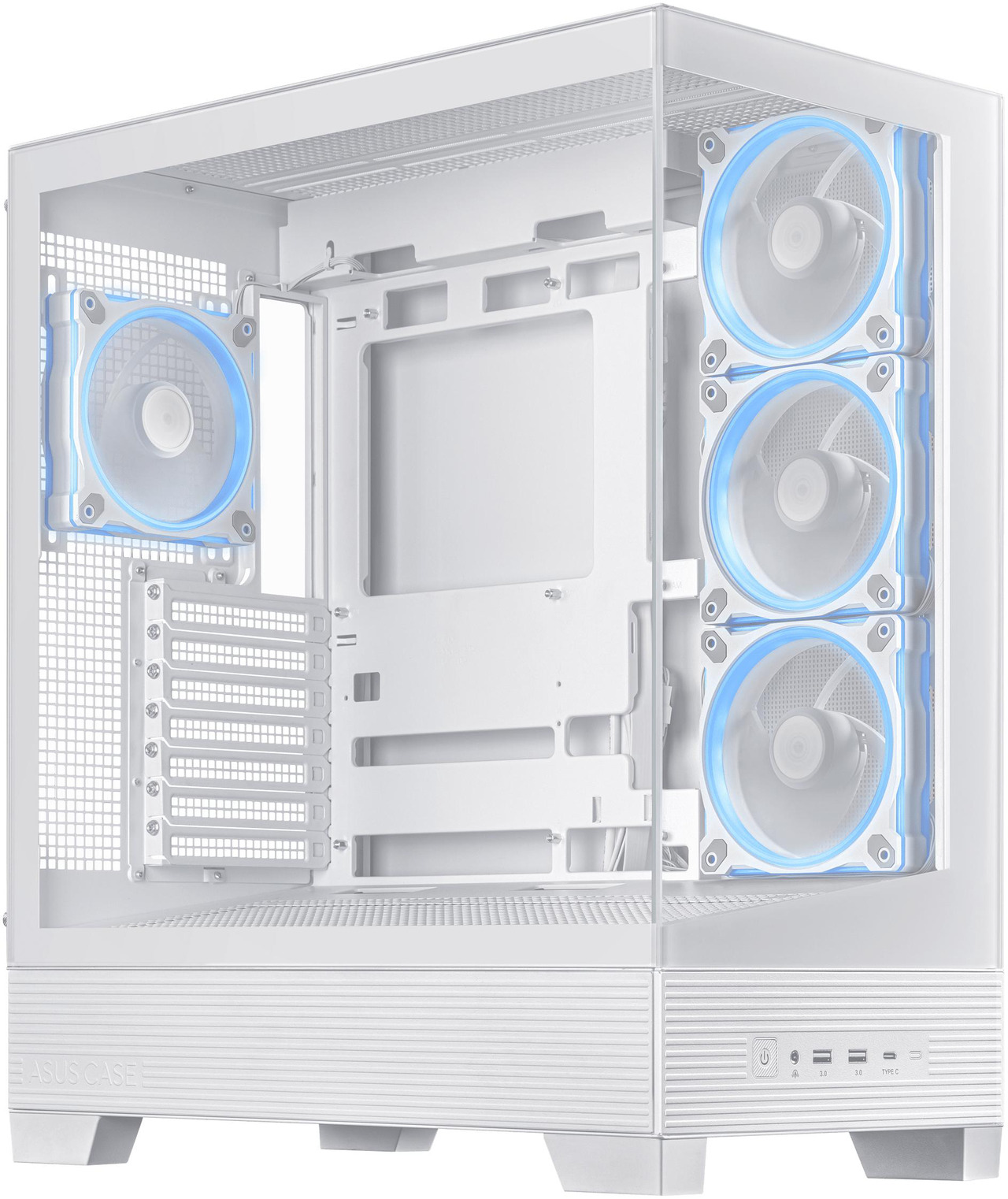 ASUS A31 Plus TG ARGB Black ATX PC Case | Black / White view 2