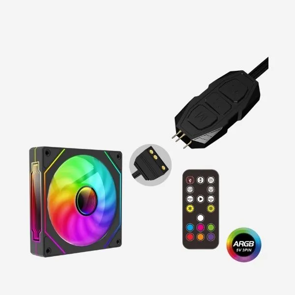 Accessory COOLMOON ARGB Controller 5V 3pin To SATA Remote Controller alternate