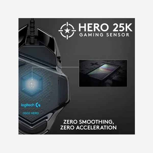 Mouse Logitech G502 HERO view 5