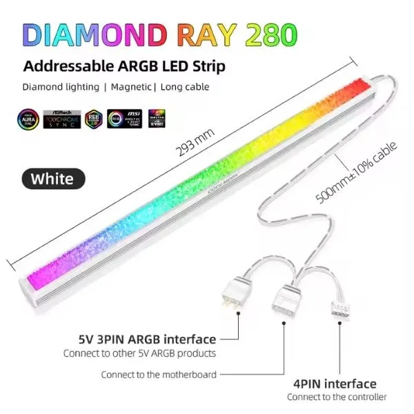 Accessory COOLMOON Diamond Ray ARGB Led Strip White view 4