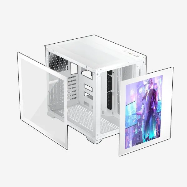 Case Computer ATX With Display Screen 13.3″ LCD view 2