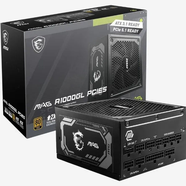 Power Supply Power MSI MPG A1000GL 1000W PCIE 5.- ATX 3.1