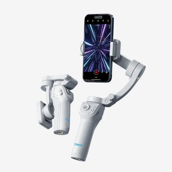 Cooler Multi-function Three-axis Stabilizer 360° Tracking Face Recognition Smartphone Selfie Stick Portable Gimbal With Fill Light view 9