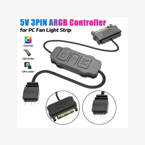 Accessory Mini ARGB PC Fans Controller, Connect to 5V 3Pin view 2