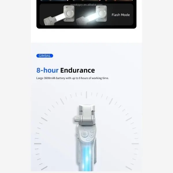 Cooler Multi-function Three-axis Stabilizer 360° Tracking Face Recognition Smartphone Selfie Stick Portable Gimbal With Fill Light view 2