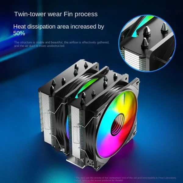 Cooler Coolmoon DT600 Dual Tower CPU Fan Black White view 3