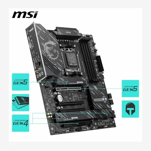 Motherboard MSI X870 Gaming Plus WiFi view 3