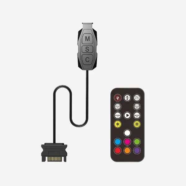 Accessory COOLMOON ARGB Controller 5V 3pin To SATA Remote Controller