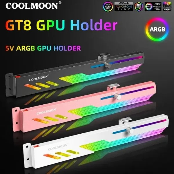 Stand Holder Coolmoon GT8 Graphics GPU Black view 4