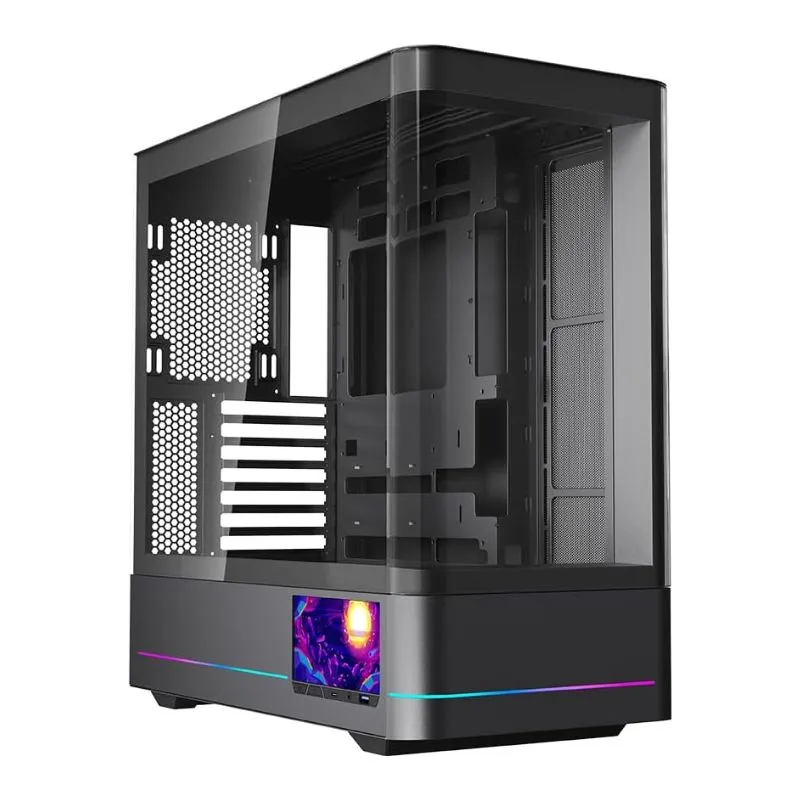 Case Jungle Leopard AC-02 Mid Tower ATX Gaming Case With LCD Display (Without Fans) - Black