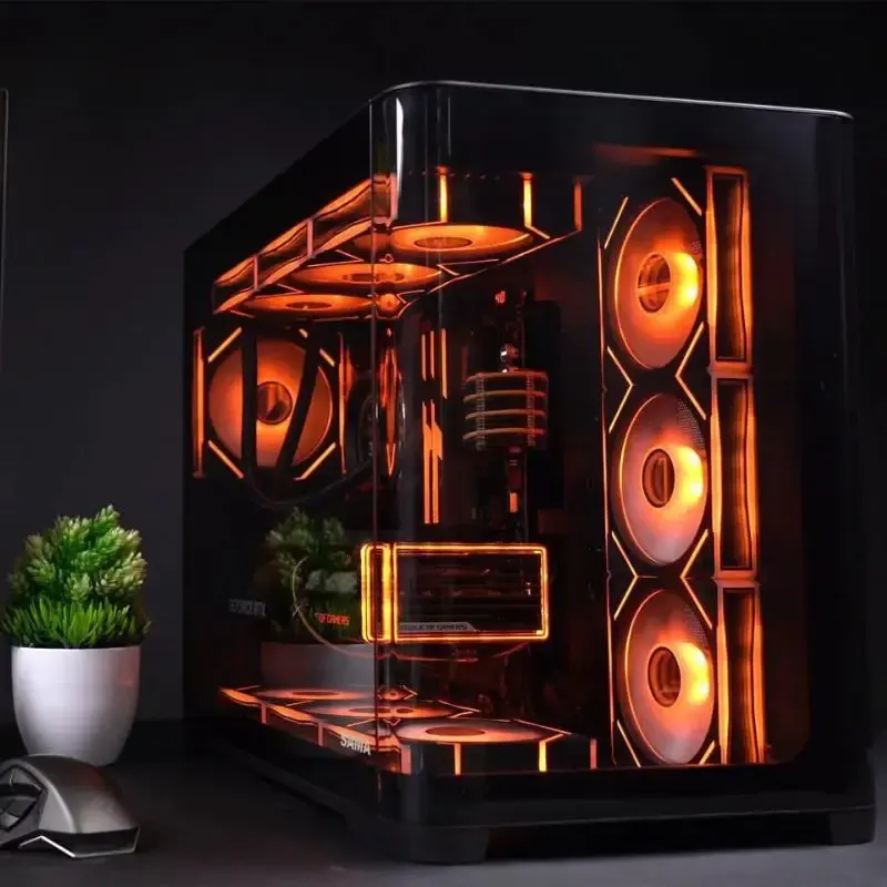 Cooler SAMA 2851A ATX Mid-Tower Gaming Case (With 4-ARGB Pre-installed fans & Fan Hub) - Black view 4