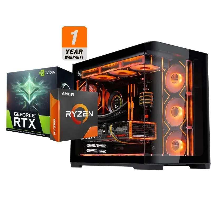 Desktop AMD Cyber Tyrant Gaming PC - AMD Ryzen 7 9800X3D, ASUS PRIME RTX 5070 12GB OC Black, ANACOMDA 32GB DDR5-6000 Black (2x16GB), AGI AI828 1TB NVMe Gen4