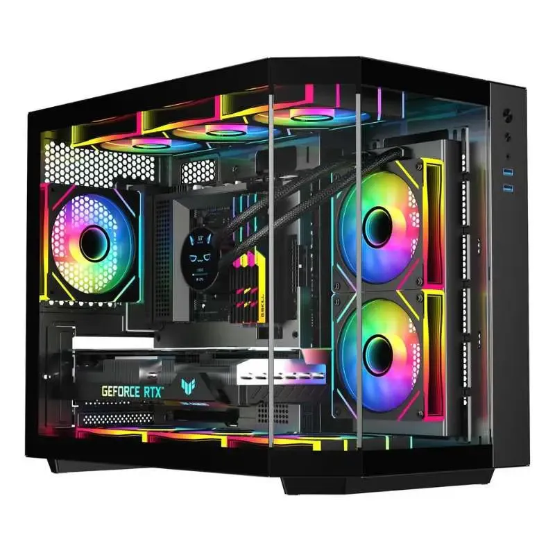Cooler SAMA Neview 2771M MATX Tempered Glass Gaming Case (3 Pre-Installed ARGB Fans + ARGB HUB FAN) - Black alternate
