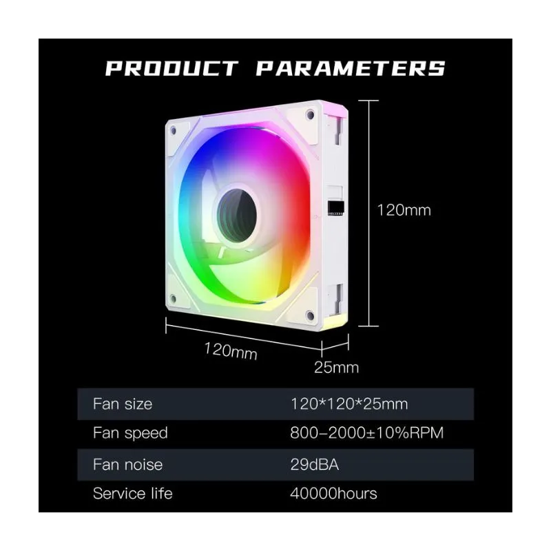 Accessory Jungle Leopard Interstellar V3 ARGB 120mm Reversible (3-Pack Fans) - White view 4