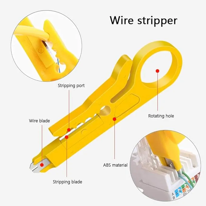 Tool Network Repairing Plier, Handskit RJ45 RJ11 RJ12 Network Repag Plier Tool Kit with Cable Tester Spring Clamp Crimping Tool Crimping Pliers view 6