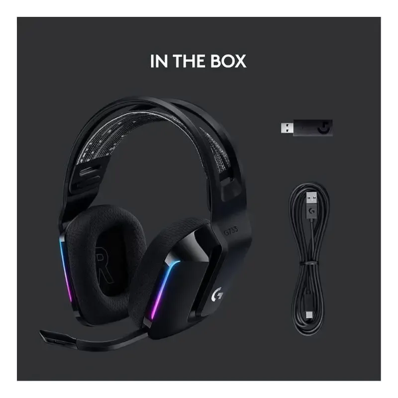 Headset Logitech G733 LIGHTSPEED Wireless RGB Gaming Headset - Black view 5