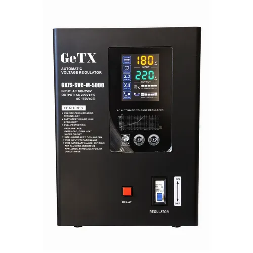 UPS GetX 5KVA Automatic Servo Voltage Stabilizer GXZS-M-1-5 - Single Phase AVR 160-250V Input - 220V Output ±3% - Over/Under Voltage Protection