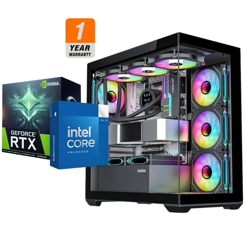 Desktop Intel Aurora Flame Gaming PC - Intel Core Ultra 5-225F, RTX 5060 OC 8GB, 16GB DDR5 6000MHz, 1TB NVMe SSD
