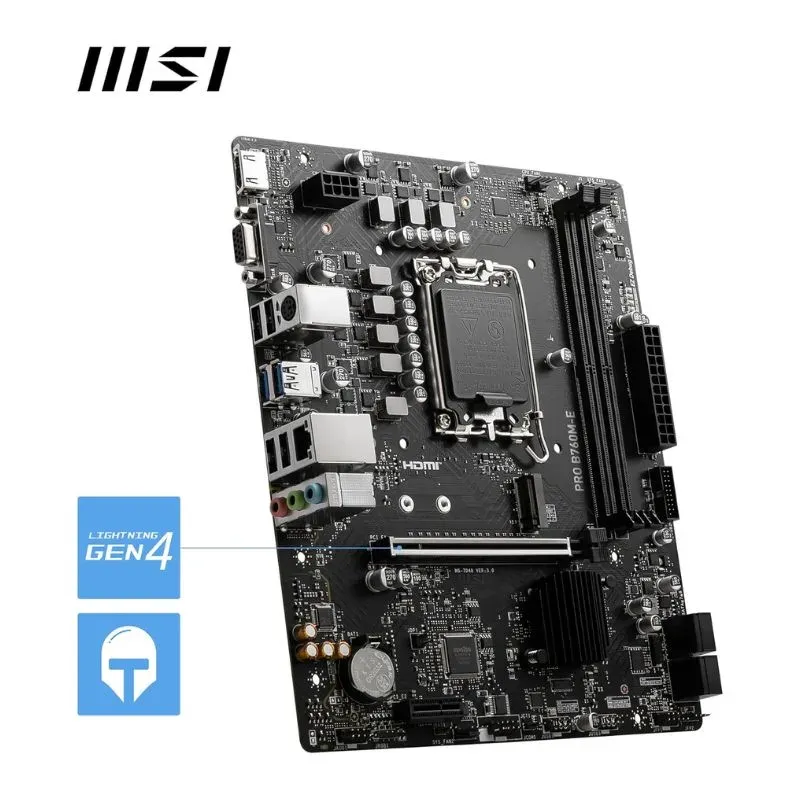 Motherboard Intel MSI PRO B760M-E DDR5 Motherboard - Intel LGA 1700, B760, mATX view 4