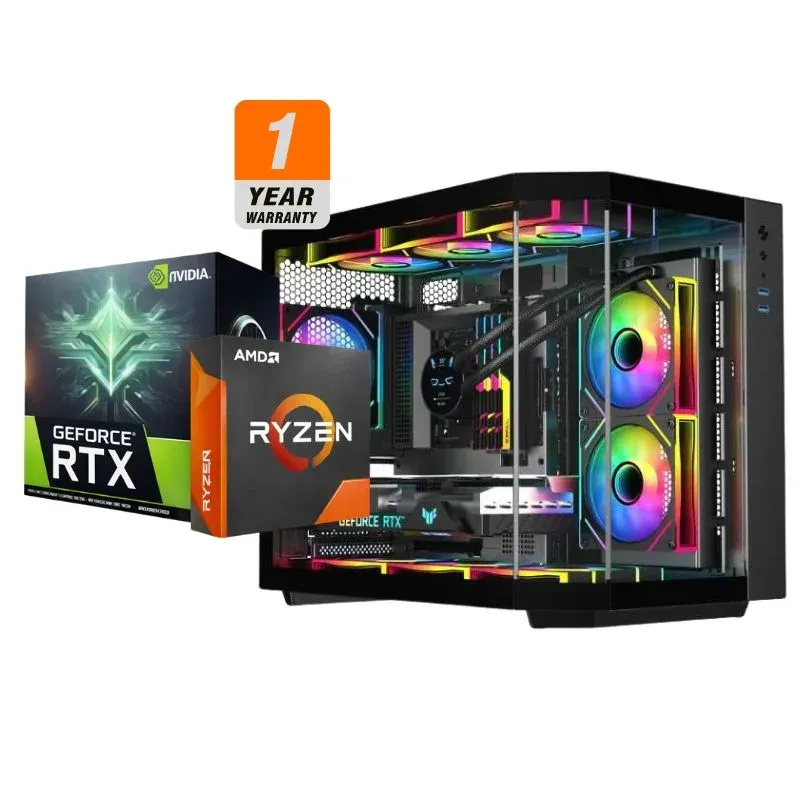 Desktop AMD Skybreaker Gaming PC - AMD Ryzen 7 9800X3D, MSI RTX 5070 Ti Ventus 3X OC 16GB, ANACOMDA 32GB DDR5-6000 Black (2x16GB), AGI AI828 1TB NVMe Gen4
