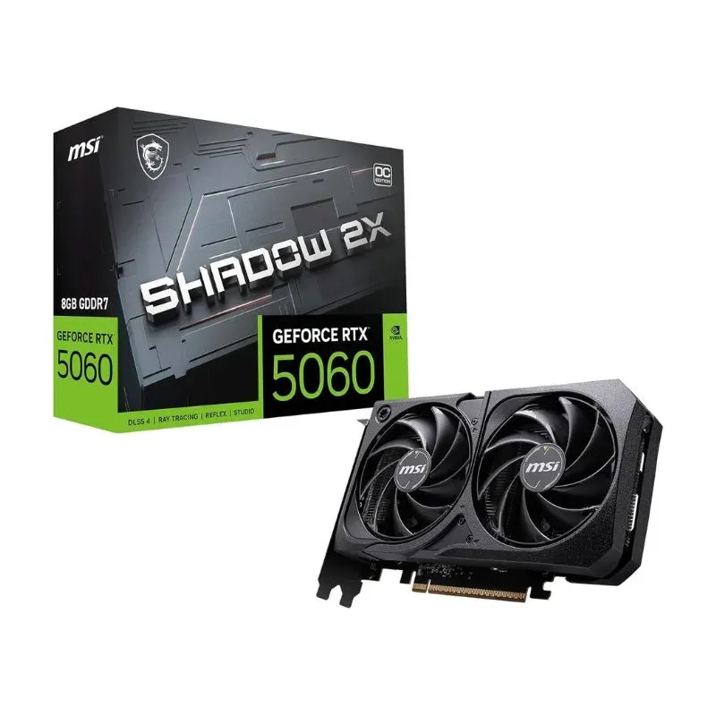 Graphics Card MSI GeForce RTX 5060 Ti SHADOW 2X OC PLUS 8GB GDDR7 Graphics Card