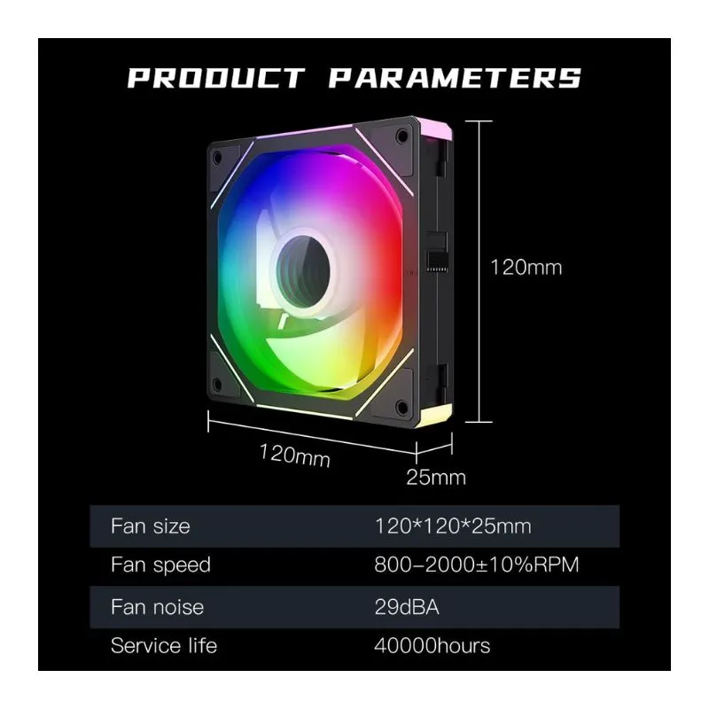 Accessory Jungle Leopard Interstellar V3 ARGB 120mm Reversible (3-Pack Fans) - Black view 4