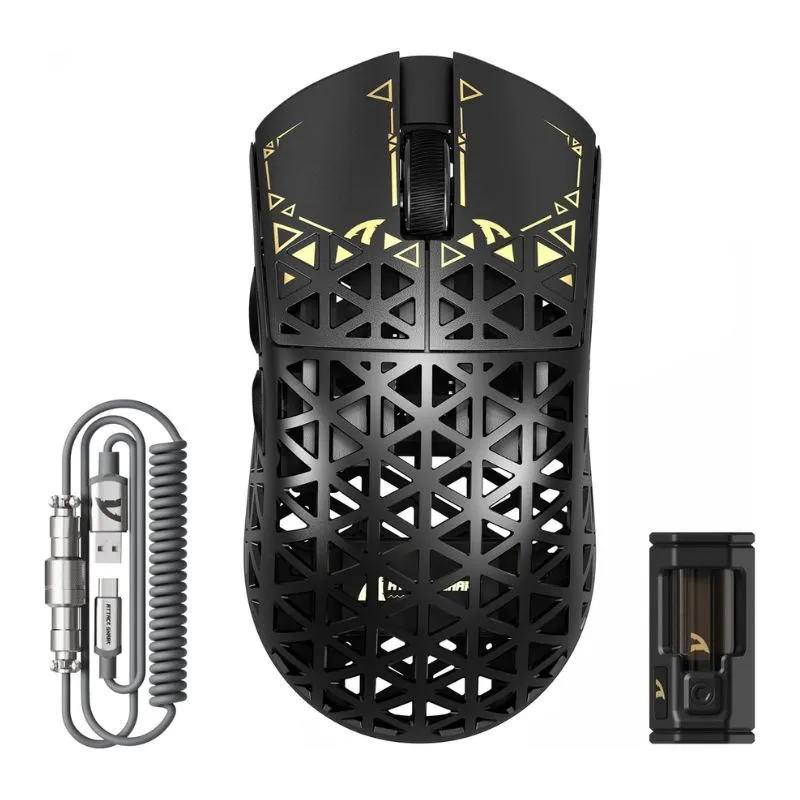 Mouse Attack Shark R5 Ultra Carbon Fiber 42000 DPI RGB Wireless Gaming - Black